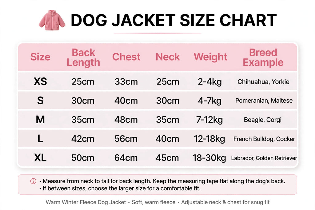 Warm Winter Fleece Dog Jacket